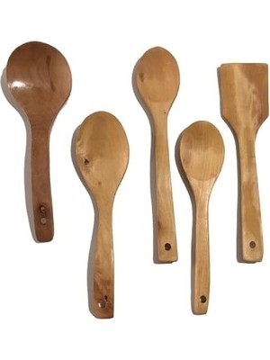 Daisy Home Ahşap Kaşık Kepçe Seti 5 Li