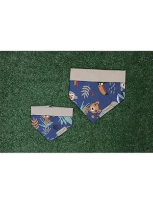 Cekar Store Orman Desenli Lacivert Köpek Fuları Bandanası Köpek Kıyafeti Lacivert Xs