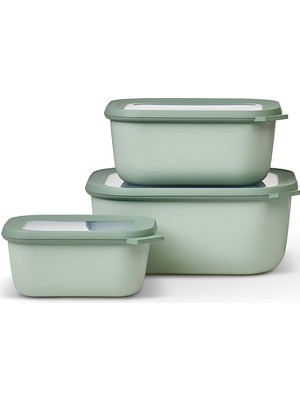 Daisy Home Mepal Çok Kaseli Cirqula Dikdörtgen 3 Parçalı Set (750+1500+3000)- Nordic Sage
