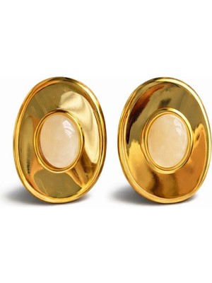Venüs Design Kadın Kullanıcılar İçin Çelik Este Küpe Gold Renkli Modern Model