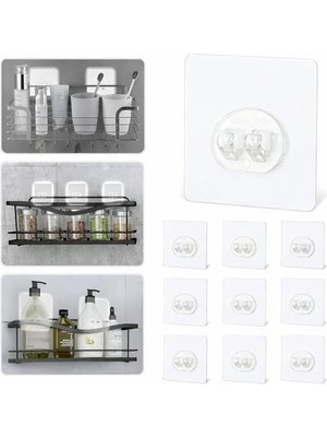 Cekar Store Sogud Kendinden Yapışkanlı Askı 10’lu Set – Güçlü Vakum Duvar Askısı, Su Geçirmez Banyo & Mutfak Askılığı, Delme Gerektirmeyen Raf ve Havlu Askısı, Fayans Cam Için Şeffaf Yapışkan Askı