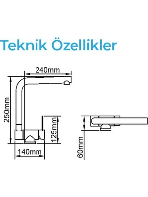 Daisy Home Pesce 4060 Fırçalı Çelik 90° Eğilebilir Pencere Önü Mutfak Eviye Bataryası