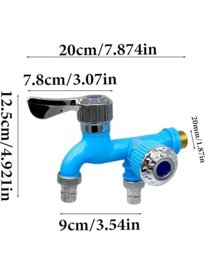 Daisy Home Plastik Musluk Çift Vana Çıkış Aparatı Bahçe Çamaşır Makinesi ve Evye Için Sızdırmaz Yönlendirici