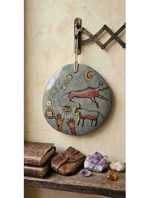 Cogo Seramik "kozmik Izler: Mağara Sanatından Türk Mitolojisine"el Yapımı Seramik Pano