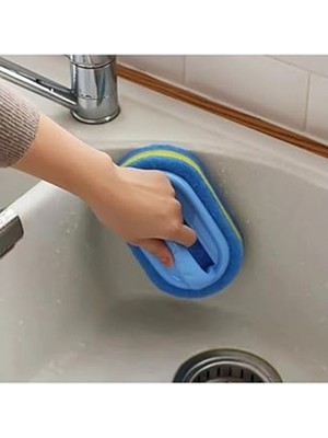 Cekar Store Dayanıklı Sünger Fırça 3 Katlı Lavabo Mutfak Banyo Bulaşık Yıkama Fırçası 3 Katlı Fırça