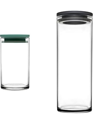 Daisy Home Paşabahçe Breakfast Saklama Kavanozu - 750 cc - 2'li - Yeşil Kapak + 1250 cc - 2'li - Gri Kapak + Yeşil Kapak 1 Adet Şeffaf, 120 cc