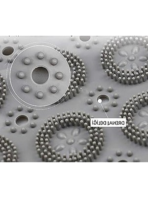 Cekar Store Arvale Masajlı Silikon Banyo Paspası Vantuzlu Banyo ve Duş Kaydırmazı (Antrasit)