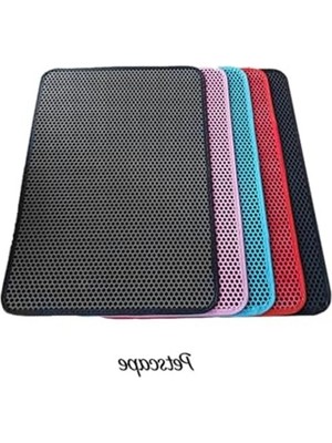 Cekar Store Elekli Kedi Tuvalet Önü Paspası Kedi Kumu Paspası - 60X42CM Sert Plastik (Mavi)