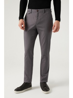 D'S Damat Twn Slim Fit Antrasit Armürlü Chino Pantolon 6ECC3S208232M