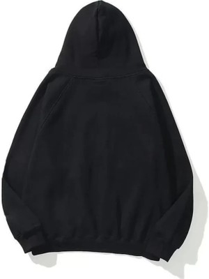 Modenya 3 Iplik Pamuklu Unisex Kapşonlu Sweetshirt - Siyah