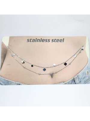 Stainless Steel Gümüş Tonlu Çelik Bel Zinciri