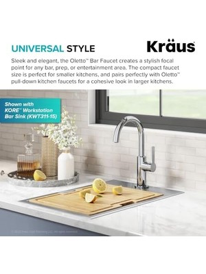 Daisy Home Oletto Tek Saplı Mutfak Bar Bataryası Krom KPF-2822CH