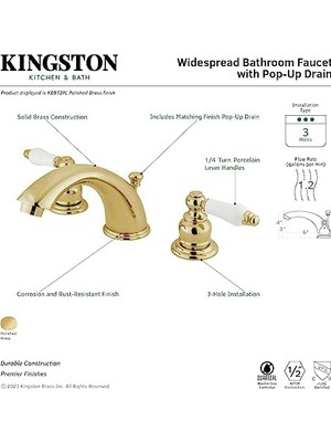 Daisy Home KB972PL Viktoryen Yaygın Tutacaklı Lavabo Bataryası, Cilalı Pirinç