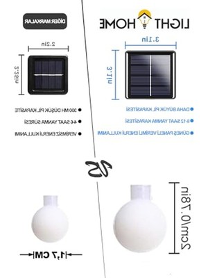 Cekar Store 50 LED 7 Metre Sarı LED Işık Güneş Enerjili Solar Bahçe Balkon Ağaç Lambası Aydınlatması Enerji Tasarruflu          [enerji Sınıfı A]