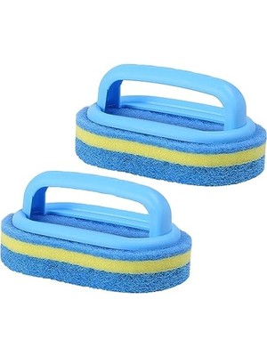 Cekar Store 2 Adet Temizleme Fırçası, Çok Amaçlı Ovma Süngeri Fırçası, Sünger Fırça, El Fırçası, Temizlik Süngeri, Banyo, Mutfak, Küvet, Tuvalet, Duvar Zemini Için Konforlu Ergonomik Saplı