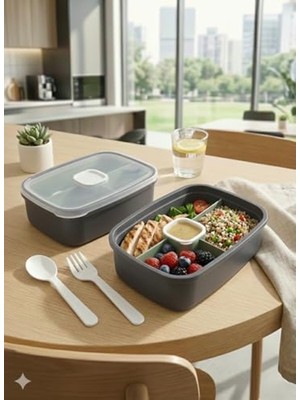 Cekar Store Viosstore Sızdırmaz Lunch Box – 3 Bölmeli Yemek Kabı | Öğle Yemeği Kutusu | Saklama Kabı | Bpa Içermez (Beyaz)