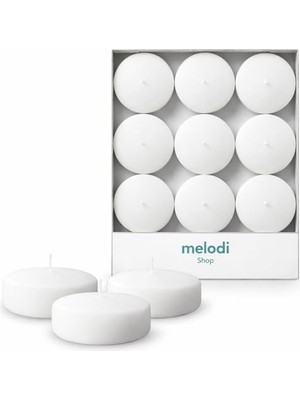 Cekar Store 36 Adet Beyaz Mega Yüzen Mum (Floating Candle), 7,6 cm Çap, Kokusuz, Uzun Süre Yanan, Temiz Alevli, Düğün, Etkinlik Dekoru