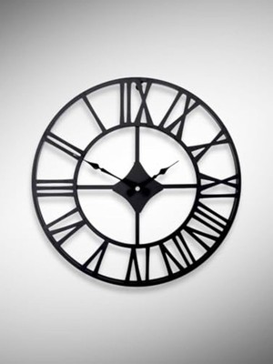 Cekar Store DM30 Serisi Roma Rakamlı Metal Duvar Saati Siyah 30 cm