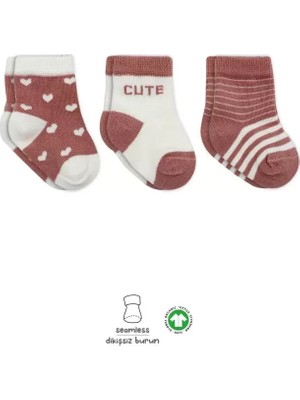 Vera Vtc 3'lü Penye Cute Stars Soket Çorap BS10115 Pudra 965874