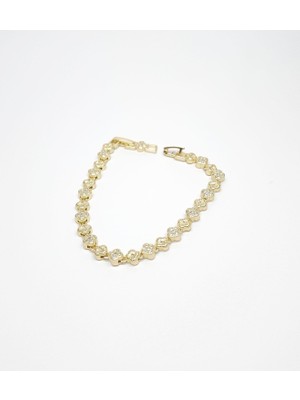 CM Jewelry Işıltılı Yonca Çelik Bileklik
