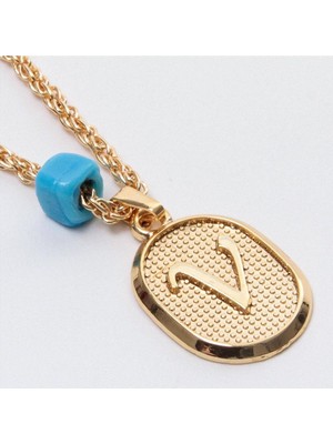 Zero Land Muratech Plastik Boncuklu Burgulu Harfli Kolye-V