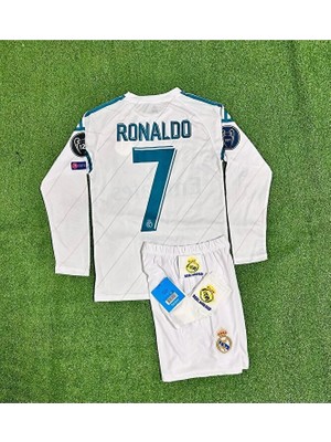 Kiev Şampiyonlar Ligi Finali Cristiano Ronaldo Uzun Kol Çocuk Forması 4'lü Set (Armalı)