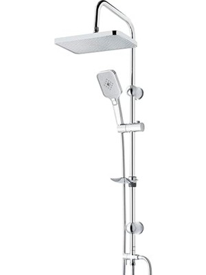 Cekar Store Quadra Paslanmaz Çelik Borulu Yağmur Duş Seti