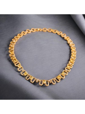 Gmn Collection Özel Seri Xuping Altın Kaplama Kapsül Form Taşlı Kolye