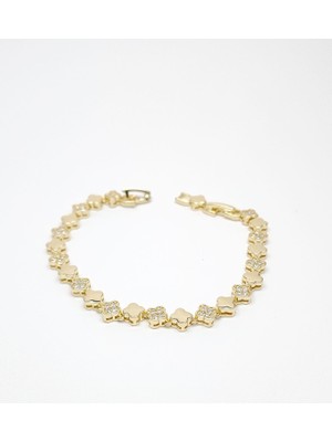 CM Jewelry Minimalist Ikonik Tasarım Yonca Çelik Bileklik