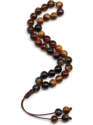 Yürük Market Kaplan Gözü Bileklik Tesbih Erkek – Çok Amaçlı Bileklik Tespih, Kahverengi Renk Geçişli Hediyelik Model