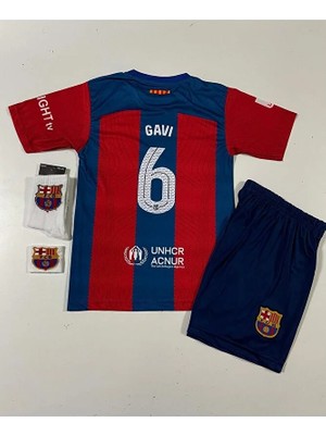 F.c B.a.r.c.e.l.o.n.a 2023-24 Sezon Gavi Iç Saha Çocuk Forması 4'lü Set (Armalı)