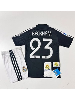 R.madridd 2004/05 Sezono D.a.v.i.d B.e.c.k.h.a.m Nostalji Çocuk Forması Armalı Set (Black)