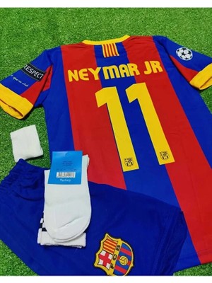 F.c B.a.r.c.e.l.o.n.a 2011 Sampiyonlar Ligi Finali Neymar Jr. Nostalji Çocuk Forması 4'lü Set