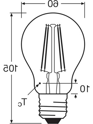 Cekar Store Osram LED Flament 7.5W Kırık Beyaz Işık E27          [enerji Sınıfı D]