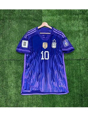 Arjantin 2022 Dünya Kupası Lionel Messi Deplasman Forması