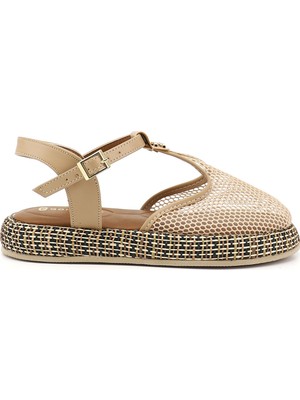 Gönderi(r) Kadın Nude  Fileli Düz Tabanlı Sandalet