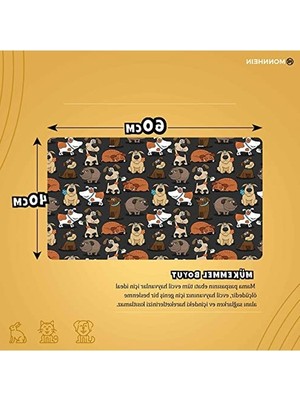 Cekar Store Monnhein Mama ve Su Evcil Hayvan Beslenme Matı, Kolay Temizlenen Emici Su Geçirmez Kumaş, Küçük Orta Boy ve Büyük Kedi ve Köpekler Için Dayanıklı Köpek Kedi Paspas (40X60, Kahverengi Köpekler)