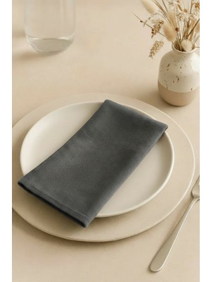 Dokuar Kadife Dokulu 40X40 Premium Düz Polyester 6’lı Dertsiz Kumaş Amerikan Servis Peçete