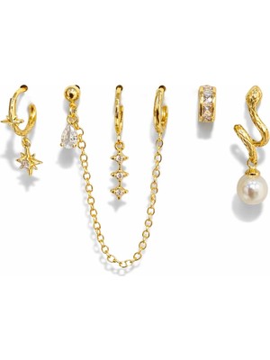Venüs Design Çelik Incili 6lı Set Küpe