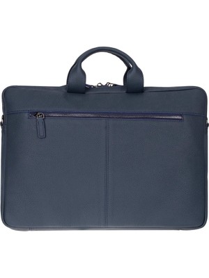 BloominBag Bloom Urban Shell Pro 16" Midnight Navy Hakiki Deri Laptop / Macbook Çantası