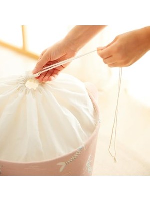 Cekar Store Ocean Home Textile Çocuk Odası Ağzı Büzgülü Deniz Kızı Oyuncak Sepeti 36 x 48 cm