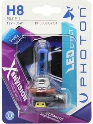 Photon Ampul H8 12V 35W Xen Vision (Tekli Blister) (Beyaz Işık) 6000K Pht PH5508 Dv B1