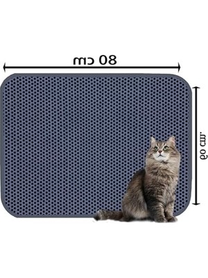 Cekar Store Büyük Boy Elekli Tuvalet Önü Gri Kedi Kumu Paspası 60 x 80 cm