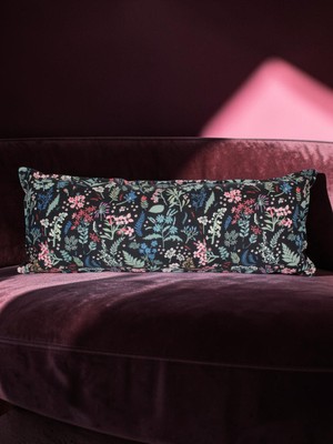 Tam Aklımdaki Mini Çiçekler Kırlent Kılıfı - Premium Keten - 75X30 cm - Uzun Yastık Kılıfı - Gizli Fermuarlı - Botanik Stil