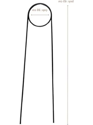 2 Adet Bitki Destek Çubuğu – Siyah Metal Kancalıiğne Model, 65 Cm, Sarmaşık ve Büyük Yapraklı Bitkiler Için