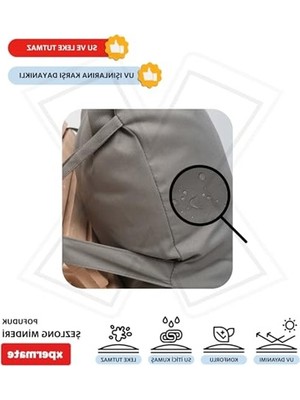 Pofuduk Şezlong Minderi 60X180X12CM Su Itici,katlanır,uv Güneş Dayanımı, Fermuar (Antrasit)