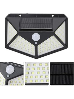 LED Solar Hareket Sensörlü Dış Ortam Bahçe Aydınlatması, Güneş Enerjili, Su Geçirmez, 100 Ledli, Beyaz Işık, (1 Adet)          [enerji Sınıfı A]