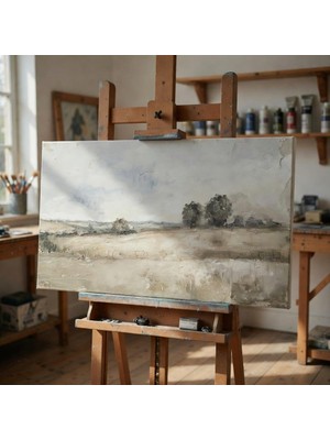 El Yapımı Natürel Kanvas Tablo