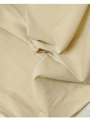 Kumaş Parça Krem Pamuklu Elastanlı Dokuma Kumaş Yüksek Esnek Köpük Dokulu Elbiselik 100X250CM