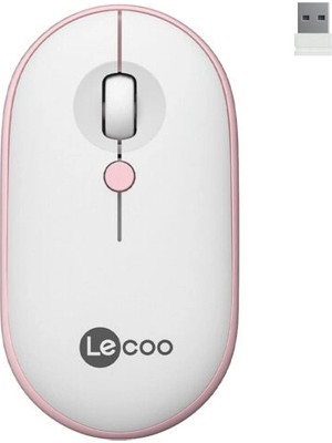 Lenovo Lecoo WS212 Kablosuz Optic 1600DPI Pembe Mouse